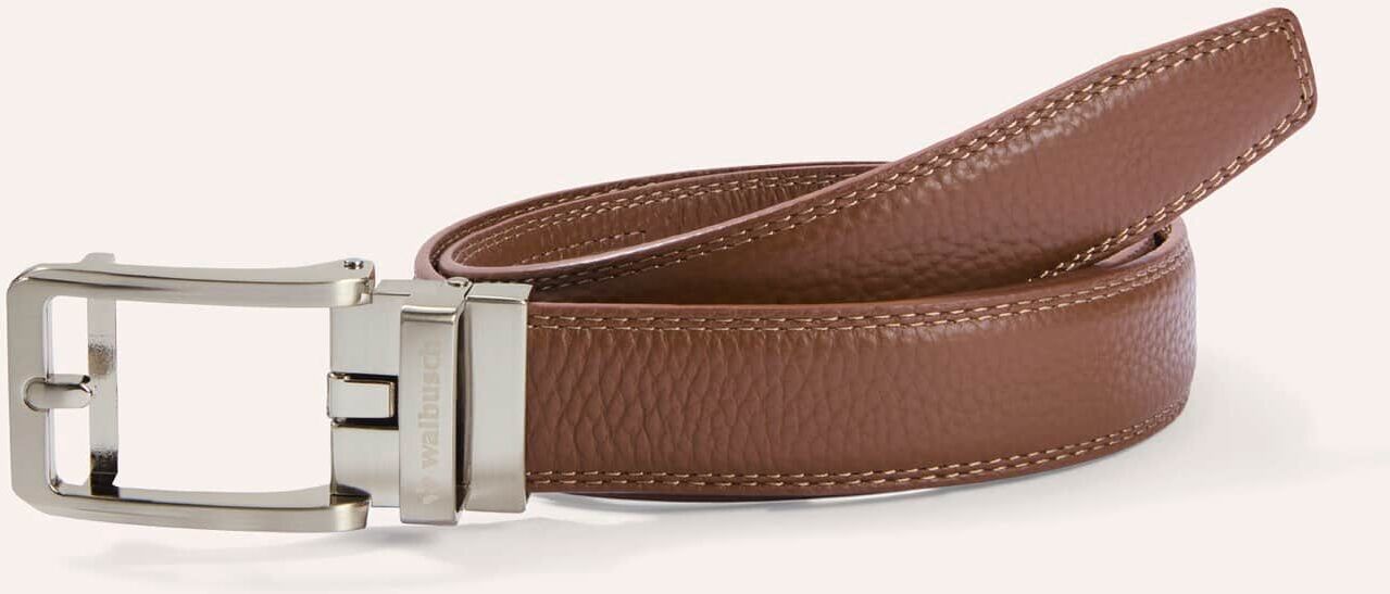 Walbusch Leder Automatic Gürtel, , Farbe Beige, 115 cm, stufenlos verstellbar hochwertige Metallschließe Damen
