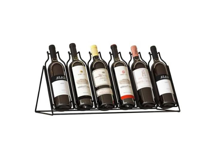 cfgDJEghk Weinregal, Desktop-Metall, einfach und stilvoll, stabile Tragfähigkeit(Black)