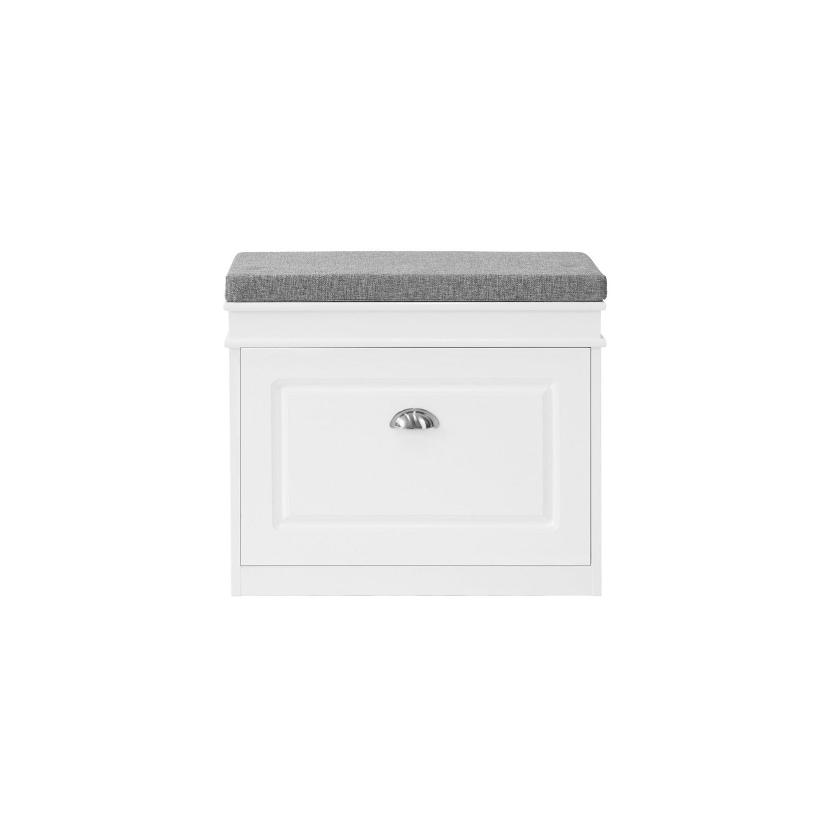 SoBuy Schuhbank mit 1 Tür Weiß 61x24x51cm Funktional