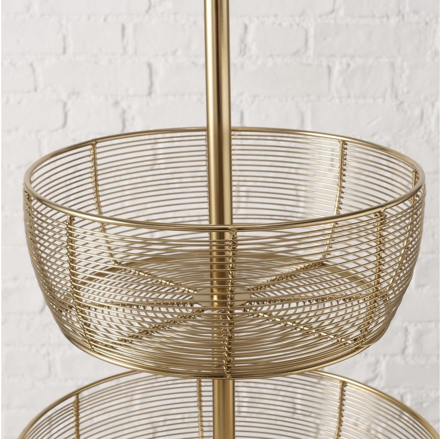 Etagere BOLTZE "Enrico, 70 x 36 cm", gold, B:36cm H:70cm Ø:36cm, Metall, Servierplatten, Etagere gold Ø 36cm