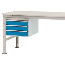 Manuflex ZB4614.5012 Gehäuse-Unterbau Stationär, Nutzhöhe 300 mm mit 3 Schubfächer. Für Tischtiefe 1200 mm