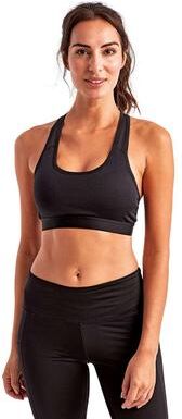 TriDri TD920 Athletic Women's Medium Impact Sports Bra in Black size Large   Polyester Blend