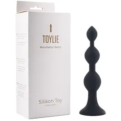 Toylie, Analtoy, Silikon Anal Dildo «Bullet» schwarz, samtig weicher Analdildo mit drei Kugeln
