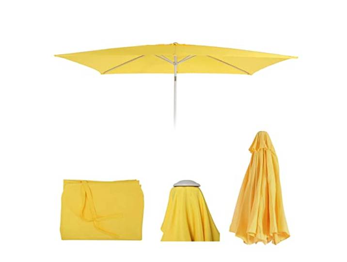 Mendler Toile de Rechange pour Parasol N23 2x3m rectangulaire Tissu/Textile 4\,5kg Jaune