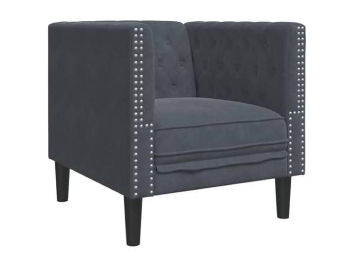 GHVBNMF Chesterfield-Sessel Dunkelgrau Samt Polstersessel Fernsehsessel Klassischer Clubsessellook mit Knopftuftung und dicker Schaumstoffpolsterung für elegantes Ambiente im Wohnzimmer.