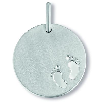 Kettenanhänger ONE ELEMENT "Gravurplatte Baby Anhänger aus 925 Silber Ø 18,0", silber, Schmuckanhänger, Mädchen, Silber 925 (Sterlingsilber), Kettenanhänger, Kleines Statement – persönlich, stilvoll, alltagstauglich