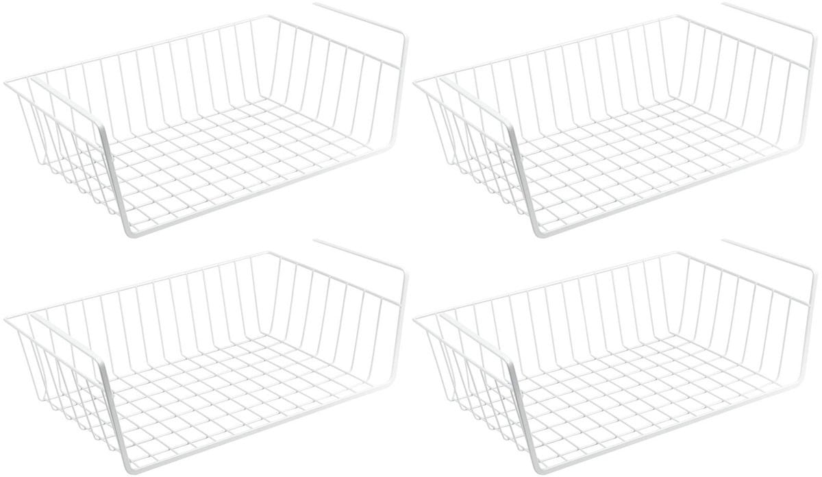 Unyqoos Set van 4 Metalen Mesh Kastmanden voor Extra Opslag en Orde