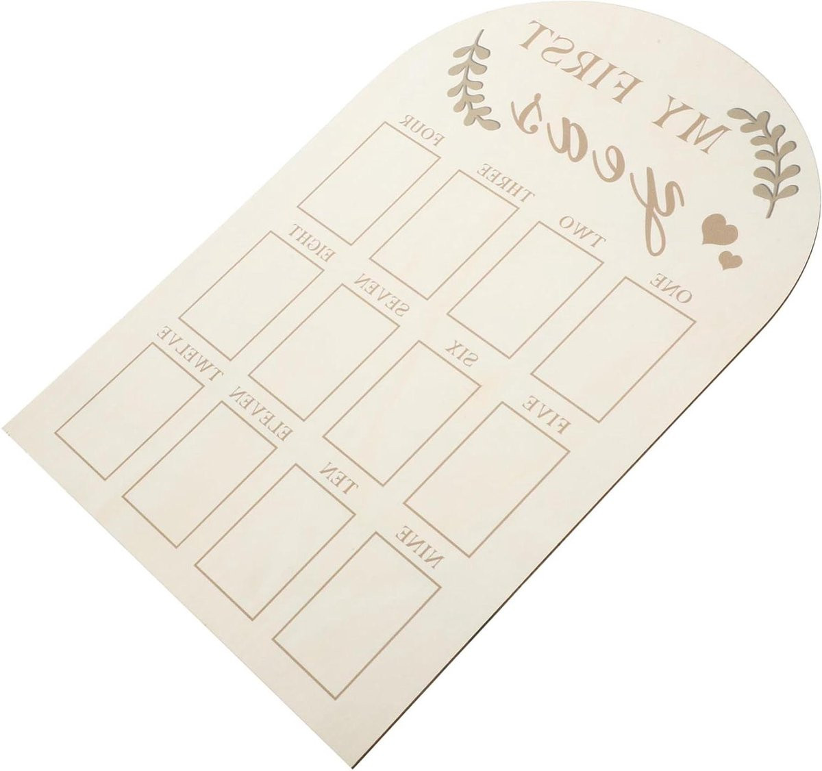 Houten Foto Frame Mijlpaal Bord voor Baby Herinneringen Khaki 43 x 30 cm