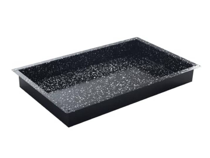 HENDI Backblech, CONVECTOMAT, GN 2/1, 650x530x(H)60mm, emaillierter Stahl Marmoroptik, breiter Außenrand, gerade Ecken, Antihaftbeschichtung, temperaturbeständig bis 300°C, Ofenblech, Kuchenblech
