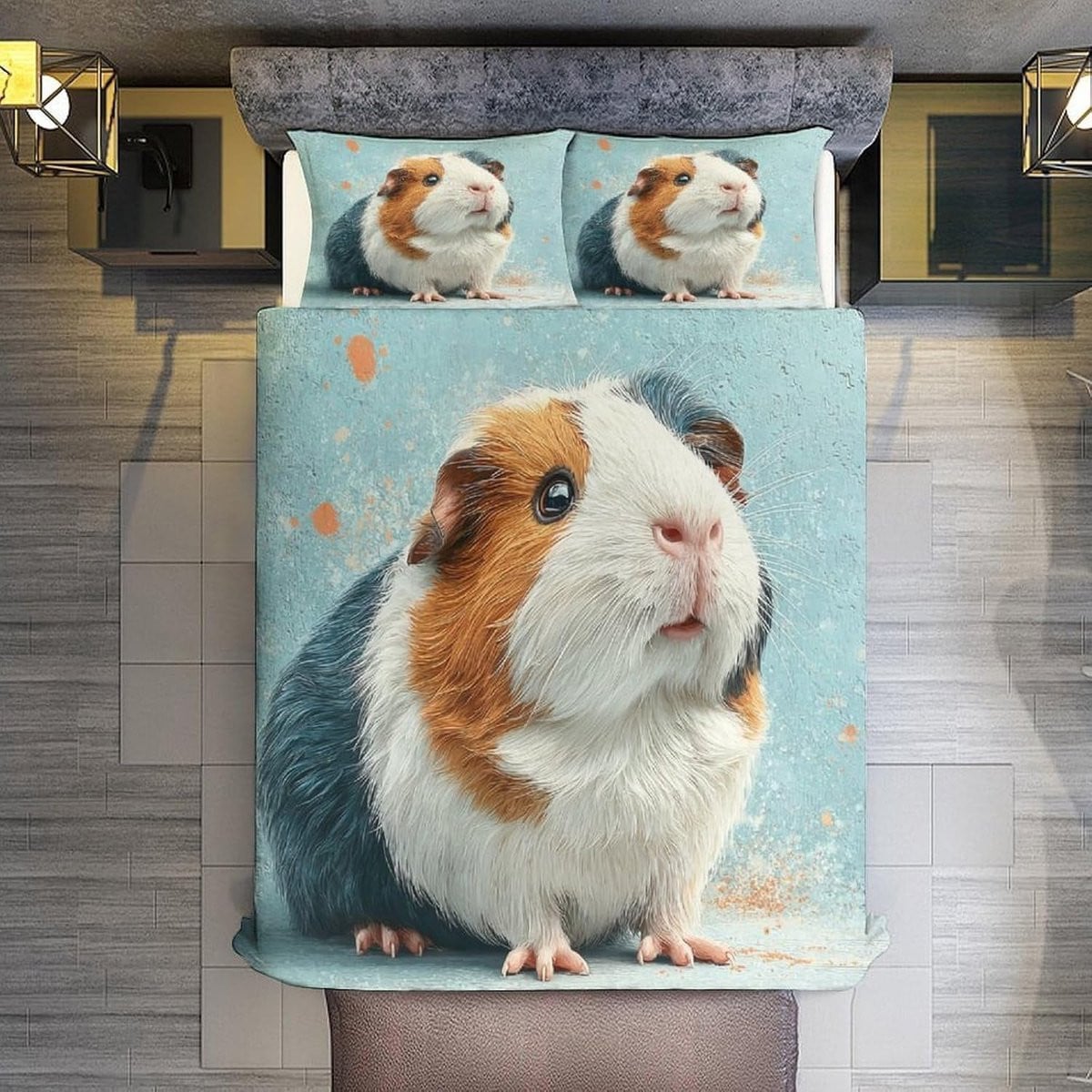 Dekbedovertrek met Cavia 3D-print Meerkleurig 135 x 200 cm