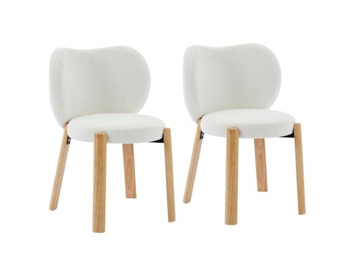 Garvee Esszimmerstühle Aus Teddy-Stoff, Polsterstuhl Mit Herzförmiger Rückenlehne, Moderner Schminktischstuhl Mit Massivholzbeinen, Küchenstuhl Für Wohnzimmer