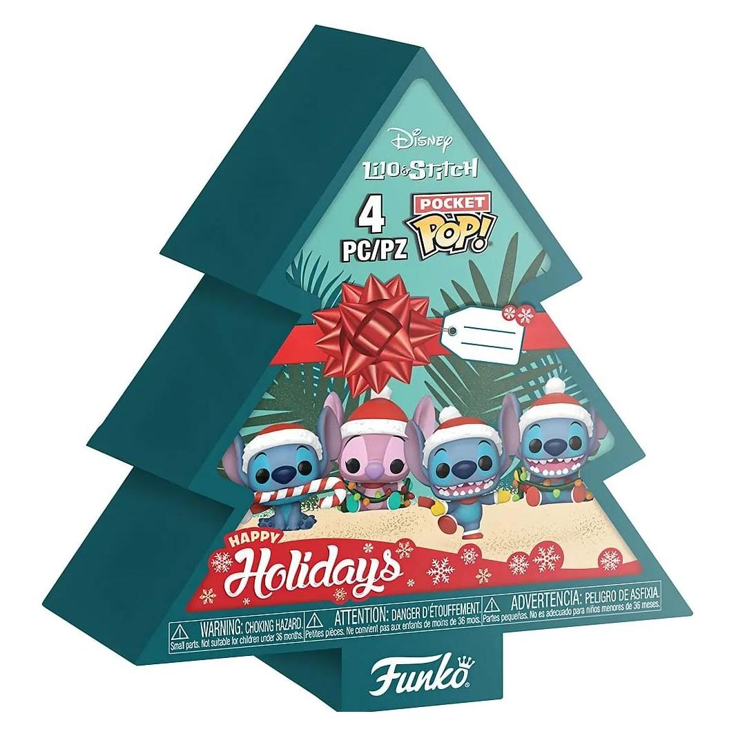 Funko Lilo&Stitch Holiday 2025 Pocket POP! Vinyl Schlüsselanhänger 4er-Pack Tree Holiday Box 4 cm (62297)