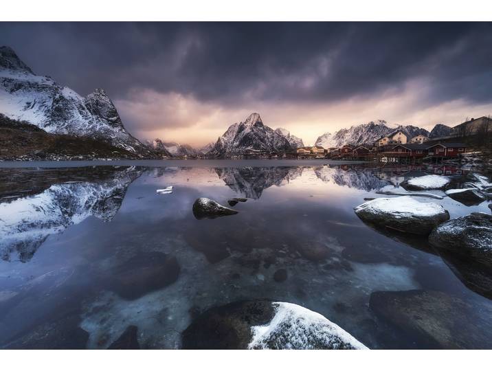 Fototapete PAPERMOON Photo-Art DAVID MARTIN CASTAN, WINTERLICHT , bunt, B:3m L:2,23m, Vlies, Tapeten, Fototapete