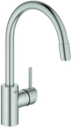 Grohe Concetto Spültisch-Einhebelmischer 32663DC3 supersteel, schwenkbarer Rohrauslauf, innenliegende Wasserführung