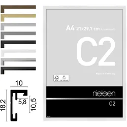 Nielsen Aluminium-Bilderrahmen C2  21,0 x 29,7 (A4) / Weiß glanz