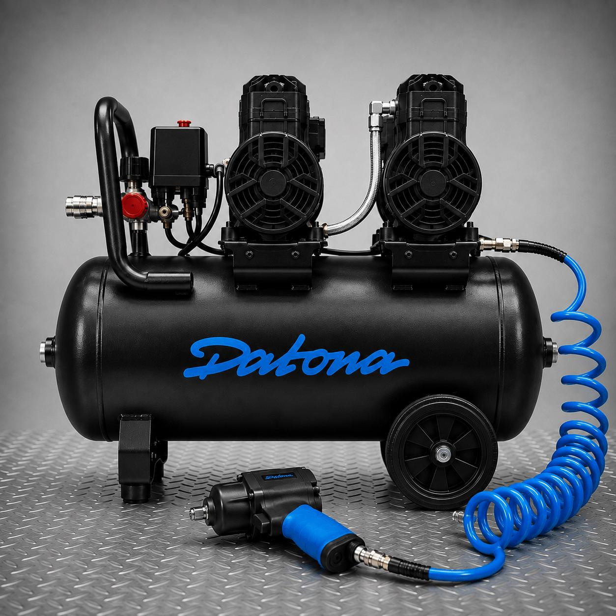 Datona Stille compressor 50L - Olievrij en verrijdbaar - voor luchtgereedschap