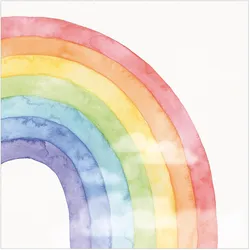 FOTOTAPETE Regenbogen und Wolken Wasserfarben 240/240 cm