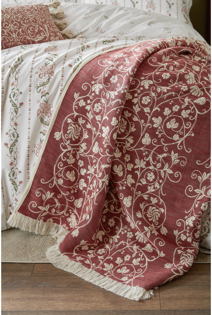 Historic Royal Palaces Tudor Trail Antique Rose Pink 130x170cm Throw Pink 130cm W X 170cm L