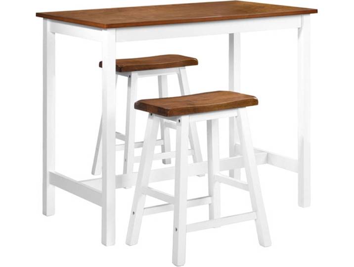 vidaXL - 3-delige - Bartafel - en - -krukkenset - massief - hout
