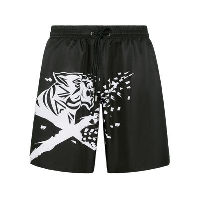 Badehose PLEIN SPORT "Badehose", Herren, Gr. S, US-Größen, schwarz-weiß (0201, schwarz, weiß), Obermaterial: 100% Polyester, Badehosen Badehose