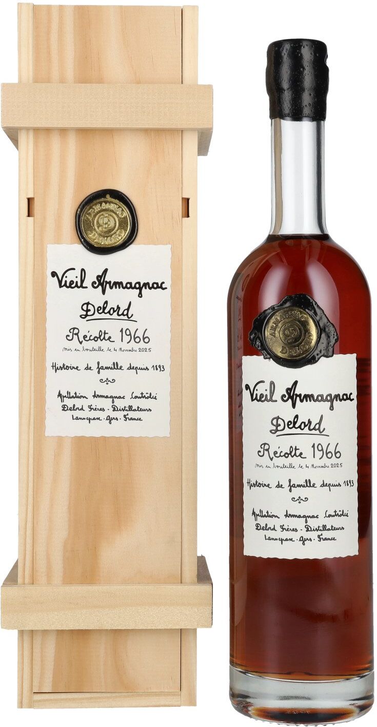 Vieil Armagnac Delord Vintage Récolte 1966 40% Vol. 0,7l in Holzkiste