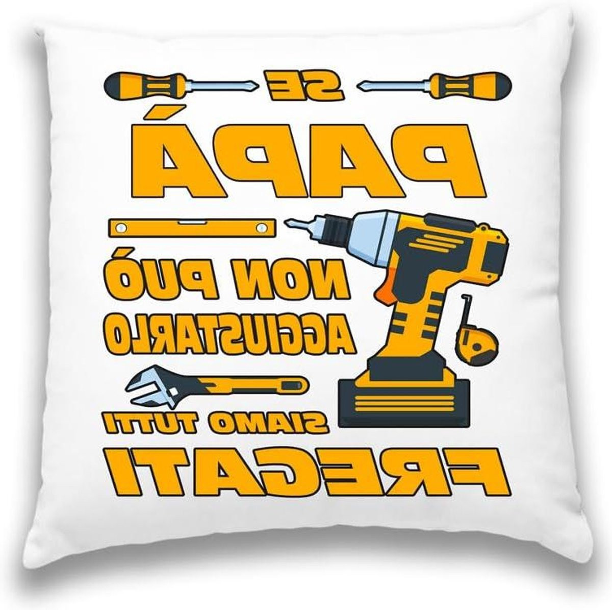Kussenhoes Vader met grappige tekst, Meerkleurig, 40 x 40 cm
