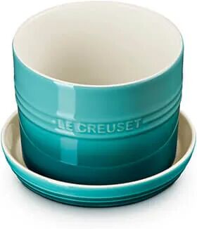 Le Creuset Bleu Riviera Stoneware 14cm Herb Planter with Tray