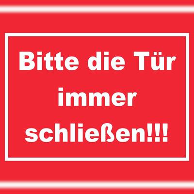 HB-Druck Schild Bitte die Tür immer schließen weiss-rot A3 (297x420mm)