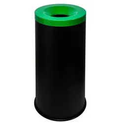Papierkorb Orgavente Grisu Color 50 L feuersicher selbstlöschender Papierkorb, schwarz-grün