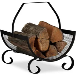 Relaxdays, Zubehör Kerzen + Kamin, Kaminholzkorb