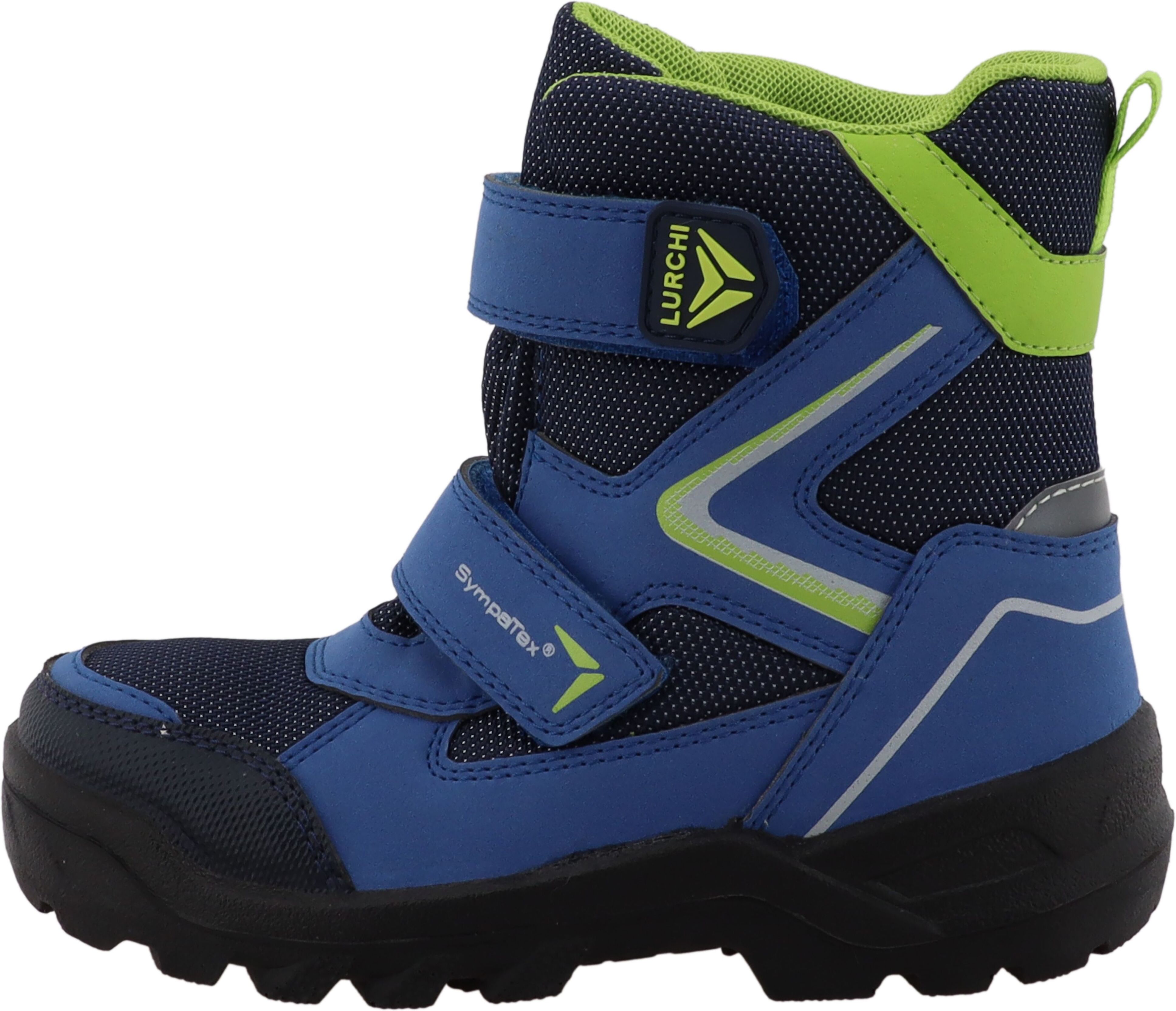 Winterboots LURCHI "Klaus SYMPATEX", Jungen, Gr. 29, Warmfutter, grün (royalblau, grün), Lederimitat, Textil, Schuhe Winterboots, Klettboots mit SYMPATEX, Größenschablone zum Download