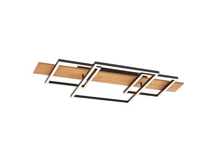 Plafonnier design noir carré avec LED à intensité variable en 3