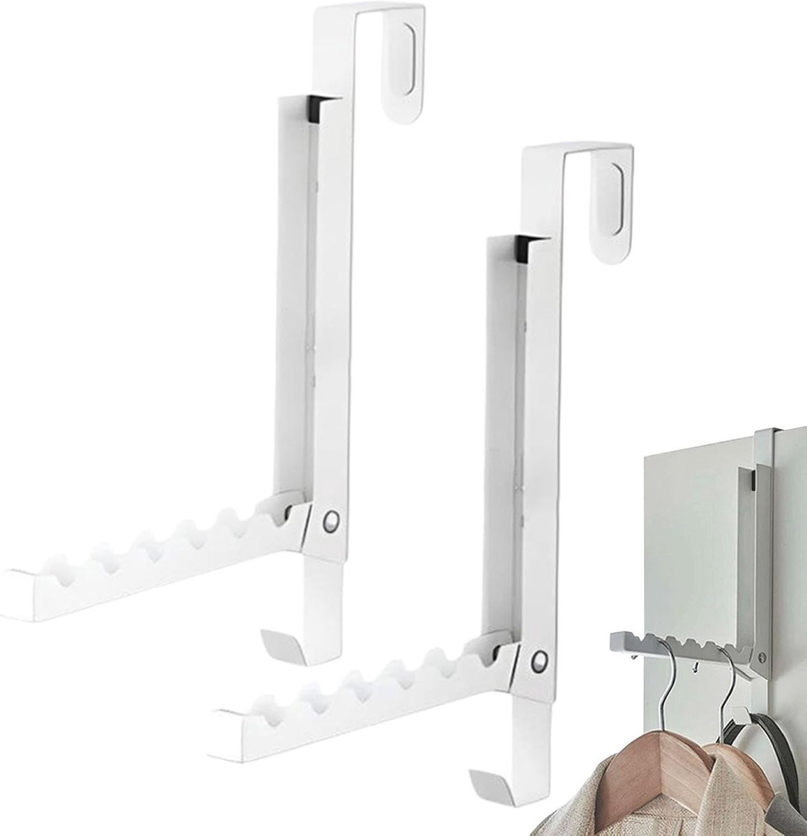 Opvouwbaar droogrek voor over de deur - Kledinghanger - Mat zwart - 23,5 cm