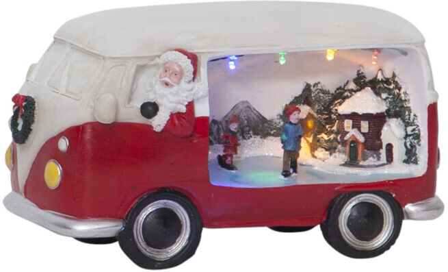 Star Scène de Noël LED Santa/Bus 992-22 21 x 12,5 cm Batterie avec minuterie (992-22)
