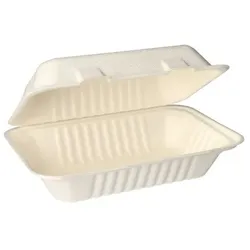 Papstar 125 Menüboxen, Zuckerrohr `pure` ungeteilt 7,9 cm x 15,5 cm x 23 cm weiss