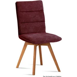 ESSZIMMERSTUHL (4er-Set) Dobra 47x92x60 Eiche geölt/Marsala