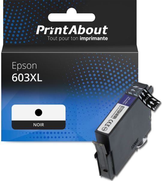 PrintAbout Cartouche compatible Epson 603XL (C13T03A14010) - Noir - Grande capacité Noir