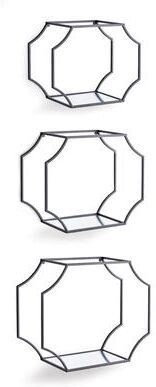Porch & Petal Hudson Mirrored Wall Shelves, Set Of 3