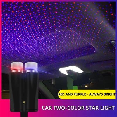 Useful Little Things Universal USB Starry Sky Car Roof LED Ambient Light Voice Activated Interior Light red Blue