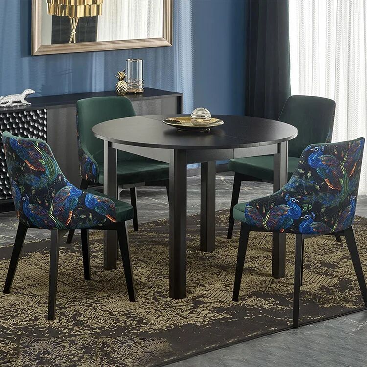 garneroarredamenti Tavolo allungabile rotondo 102/142cm moderno nero Caienna