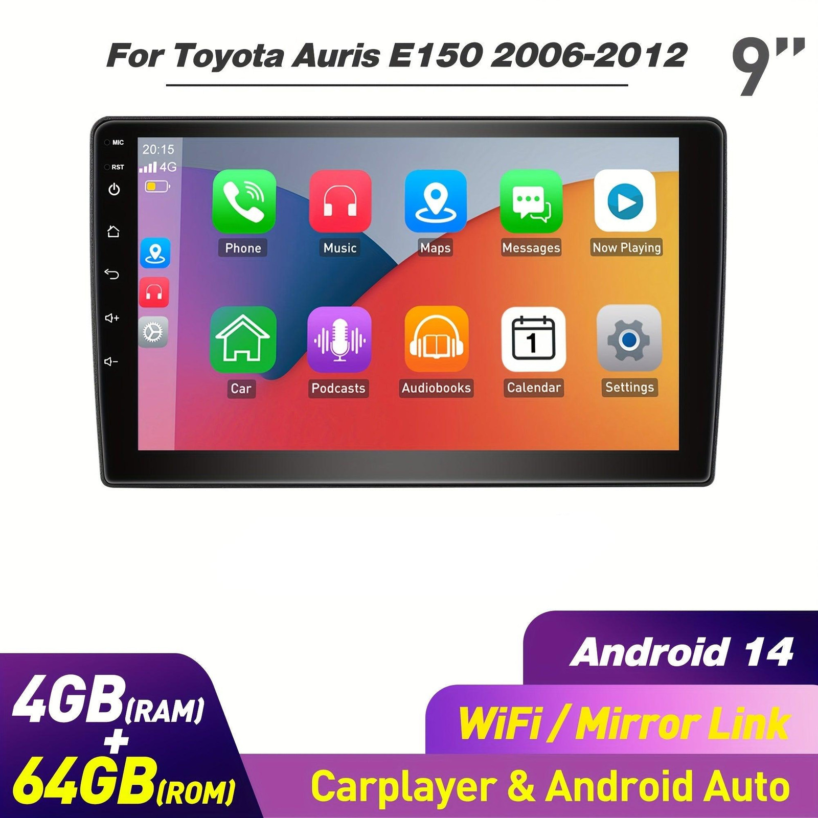 Selius Autoradio Toyota E150 - 2-DIN Android Multimedia Speler met Touchscreen
