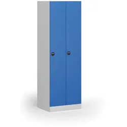 Metallspind S1, 2 Abteile, 1850 x 600 x 500 mm, RFID-Schloss, blaue Tür