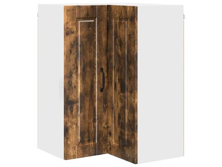 fsahslih Küchen Wand Eckschrank Rauchereiche Holzwerkstoff 57x57x80 cm Platzsparende Wandecke für Vorräte in Küche und Speisekammer mit 3 Böden und 2 Türen aus pflegeleichtem Material.