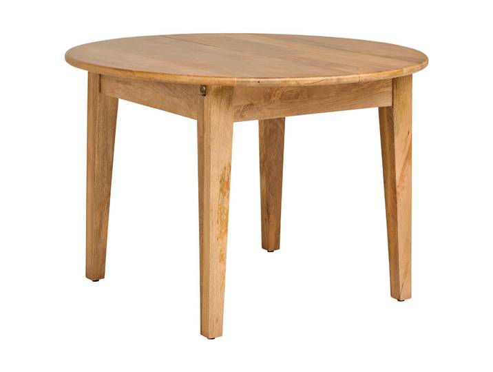 Livetastic Esstisch, Naturfarben, Holz, Mangoholz, vollmassiv, Holz, oval, Säule, 76x115x115 cm, Esszimmer, Esstische, Esstische