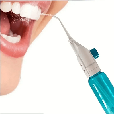 Inspire Essentials Portable Manual Water Flosser For Deep Teeth And Gum Cleaning blue