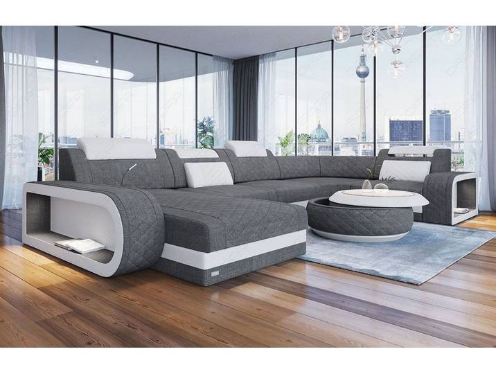 Stoff Wohnlandschaft Berlin U-Form