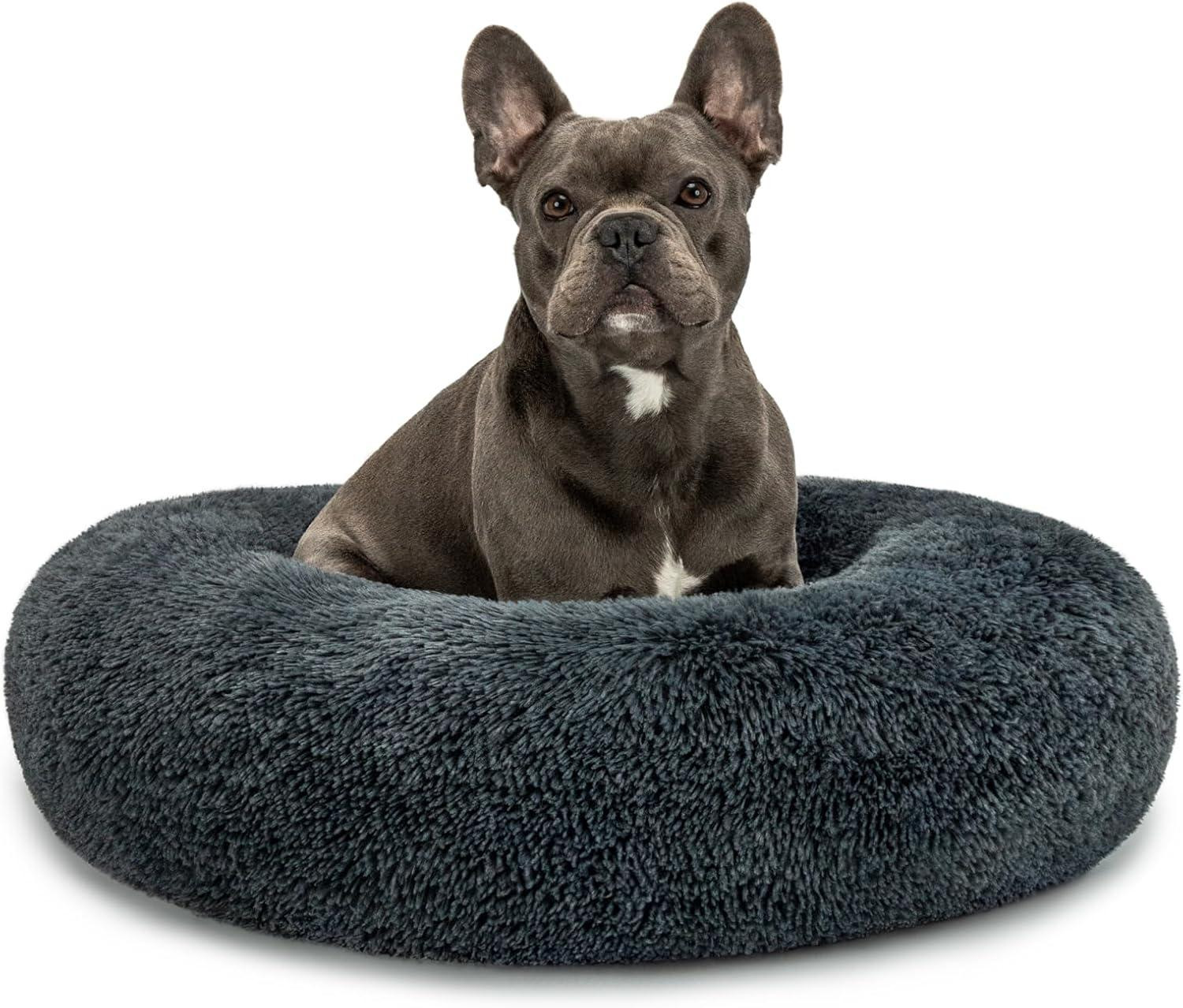 Merkloos Donut Hondenbed en Kattenbed, Pluizig en Rond, XL, Diameter: 70 cm