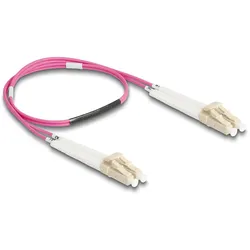 Delock LWL Kabel LC-D > LC-D Multimode OM4 winkelbar 0,5m (0.50 m), Netzwerkkabel
