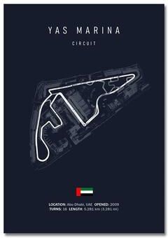 Inspire Essentials F1 Circuit Track Wall Art Canvas Motorsport Racing Poster 13 7.87 X 11.81 Inches
