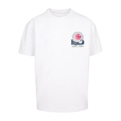 T-Shirt MERCHCODE "Merchcode Sunset Charm Oversized T-shirt", Herren, Gr. 5XL, weiß, 100% Baumwolle, bedruckt, oversize, Rundhals, Shirts T-Shirt